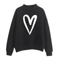 thumbnail image 3 of Baqcunre Crewneck Sweatshirts Round Neck Hoodless Sweater Love Printed Valentine's Day Sweatshirt(Black S-2XL),Womens Sweatshirt Womens Tops Valentine's Day Shirts for Women, 3 of 5