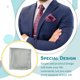 thumbnail image 3 of Qarigey Pañuelo masculino Ropa Herramientas a juego Toalla de mano pequeña Color de negocios Transpirable Pocket Square Empresa Celebración Accesorios de disfraces negro gris, 3 of 6