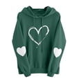 thumbnail image 2 of Yxbdin Womens Hoodies Plus Size Heart Print Pullover Lightweight Long Sleeve Sweatshirt Tops Comfortable Loose Fit Fall Clothes with Kangaroo Pocket, 2 of 5