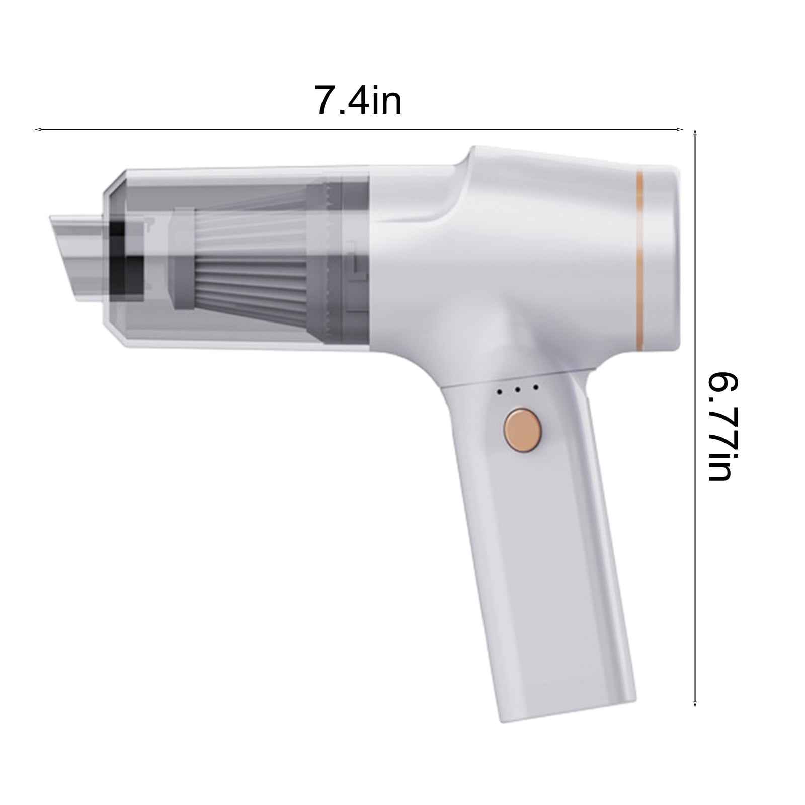 Tuphregyow Cordless Car Vacuum Cleaner - Powerful Suction, Rechargeable, Long-Lasting Battery, Lightweight Handheld Vacuum for Strong and Wireless Cleaning White