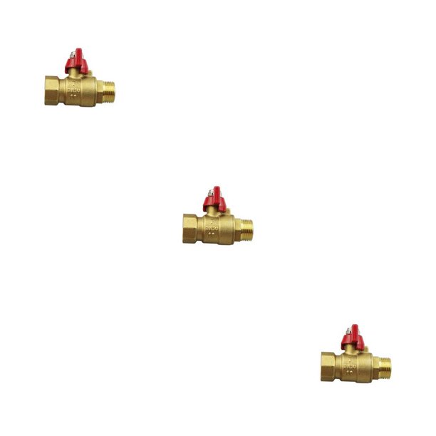 Billuyoard Válvula de bola de latón para balcón, manguera de agua, conector roscado, interruptor, accesorios de Hardware para granja, y de Mâle Femelle 3/8" 3piezas Billuyoard CBP226167