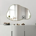 thumbnail image 3 of Gold Irregular Mirror, 33.5"x20.5" Cloud Shaped Mirrors, Unique Asymmetrical Wall Mirror, Organic Abstract Funky Mirrors for Living Room Bathroom Bedroom Entryway, 3 of 10