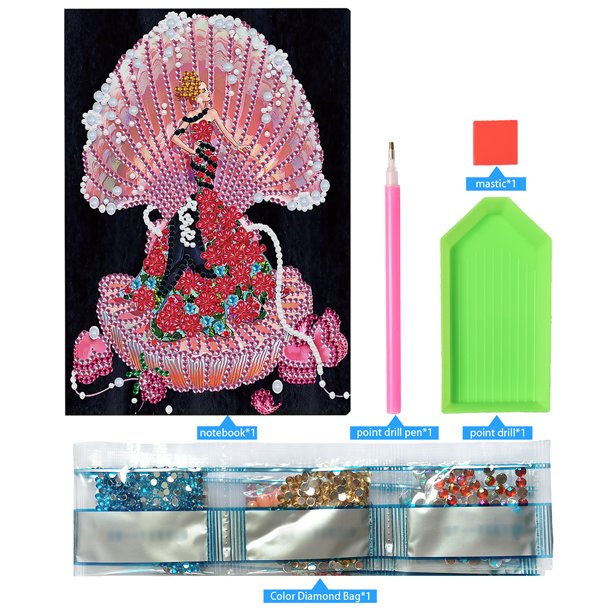 Cuadros Decorativos Arte de libro de diario de diamante de taladro parcial de forma especial para regalo de niños (WXB152) Wdftyju embutido en tela