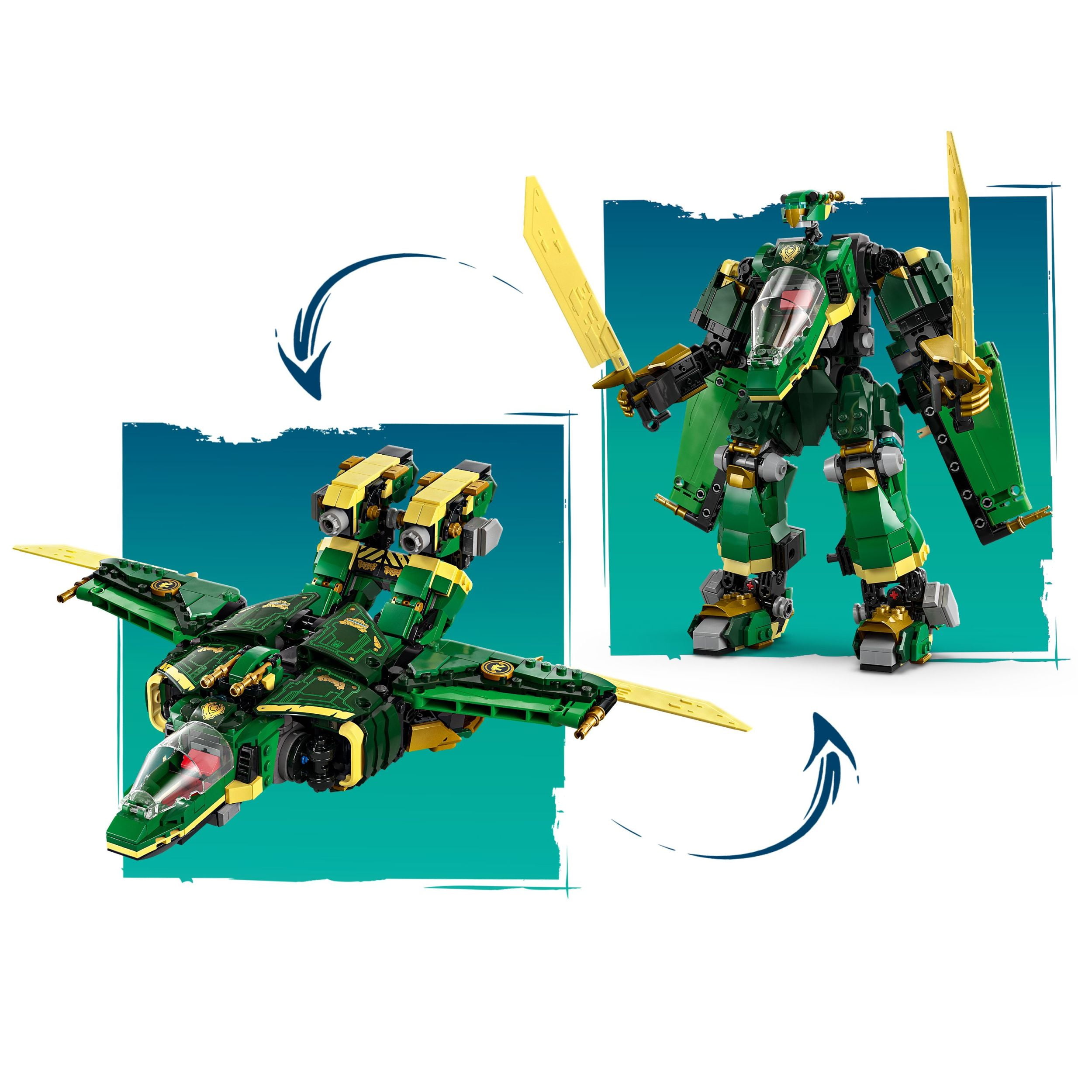 LEGO NINJAGO Lloyd's Jet Mech Building Toy - Model Building Kit for Boys & Girls, Ages 9+ - Transforming Playset for Kids W/ 5 Ninja Toy Minifigures - Dragons Rising Gift Idea for Birthdays - 71845