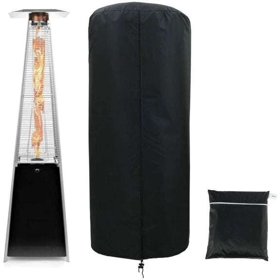 Miuline Patio Heater Cover Heavy Duty Waterproof Outdoor Garden Heater Cover UV Resistant Anti Dust Windproof Round Furniture Protector 210D Oxford Cloth Black 50 x 50 x 120 cm