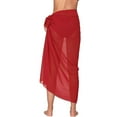 thumbnail image 4 of Women Chiffon Swimwear Pareo Scarf Beach Cover Up Wrap Kaftan Sarong Red One Size, 4 of 6
