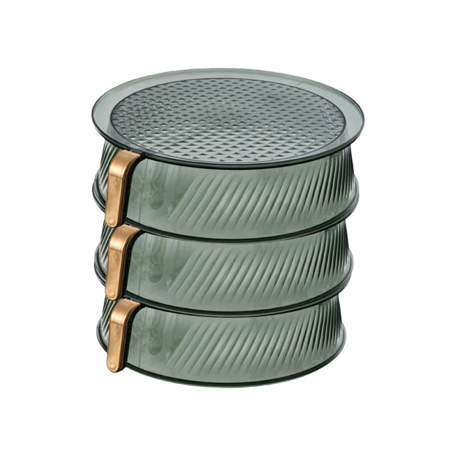 Cubierta protectora Recipiente de almacenamiento de alimentos con cubierta transparente para alimentos con asa de tapa, cubierta vegetal reutilizable, utensilios de , tres niveles