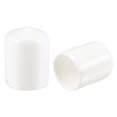 thumbnail image 1 of Uxcell 100pcs Round Rubber End Caps 16mm White Vinyl Cover Screw Thread Protectors, 1 of 5