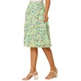 thumbnail image 4 of MODA NOVA Juniors Floral Chiffon Elastic Waist Layer Ruffle Hem Midi Skirt, 4 of 5