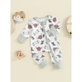 thumbnail image 5 of Yunliwuli Baby Boys Romper Highland Cow Print Long Sleeve Crew Neck Jumpsuits Spring Casual Clothes Infant Bodysuits, 5 of 10