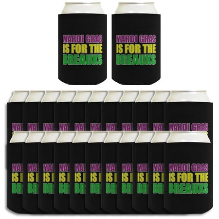 

ThisWear Mardi Gras is for the Breauxs Punny Mardi Gras Colored 24-pack Can Coolie Drink Coolers Multi