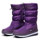 thumbnail image 1 of Botas de nieve de invierno impermeables antideslizantes de caña alta con cremallera lateral y acolchado de algodón, zapatos gruesos y cálidos de talla grande, 1 of 6