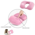 thumbnail image 4 of Pillow Air Cushion Self Inflating Button Travel Neck Inflatable Plane Car Train Portable Soft U Shaped Travel Flocking Fabric, 4 of 6