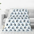 thumbnail image 1 of Fotbe Skiing Penguin Funny Manta de Franela Acolchonada con Estampado, Súper Suave y Esponjosa, Extra Grande para Sofá, Cama, Uso Todo el Año-50"x40", 1 of 7