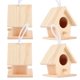 thumbnail image 1 of 4Pcs Outdoor Wooden Bird House Hanging Bird Resting Nests Box Garden Decoration Ornament, 1 of 5