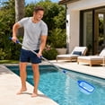 thumbnail image 3 of 3-in-1 Pool Cleaning Set with Leaf Skimmer, Wall Brush, Adjustable Stainless Steel Pole & Cleaning Cloth, 3 of 5