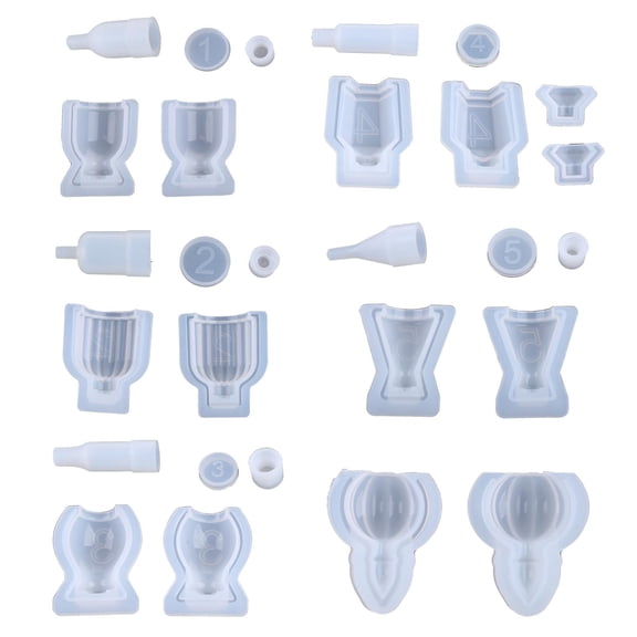 Giaone 6Pcs Resin Molds for Perfume Bottle,Silicone Resin Casting Molds with Stopper