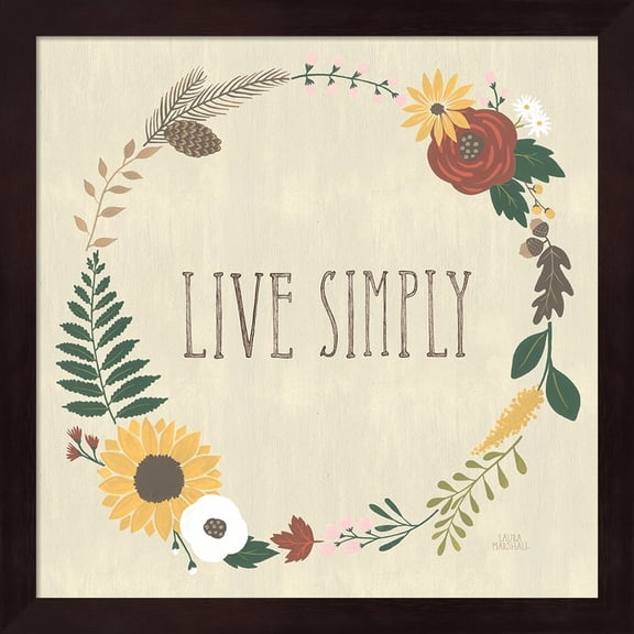Autumn Garden Live Simply by Laura Marshall, Framed Wall Art, 13.25W x 13.25H