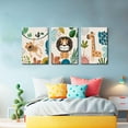 thumbnail image 6 of 3Pcs Framed Safari Animals Canvas Wall Art Prints Picture Boy Girl''s Kids RoomWall Decor for Classroom Shower Theme Decorations Nursery Baby Children''s Room Bedroom Ready to Hang (12"x16"x3), 6 of 6