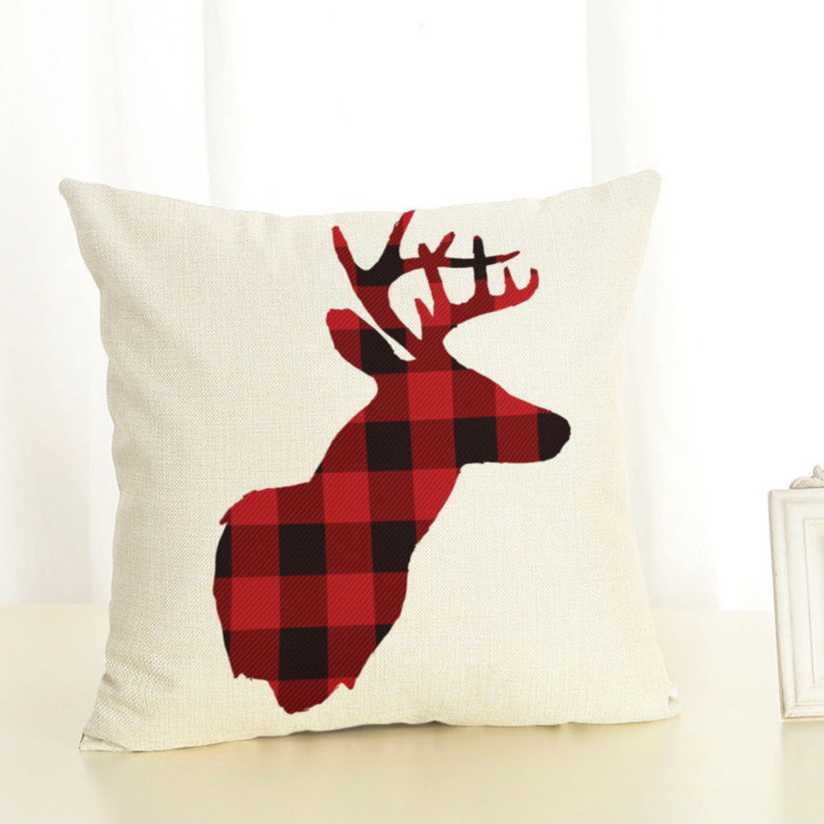 17x17" Christmas Linen Pillow Case Sofa Car Waist Cushion Cover Festive Gift