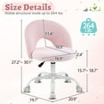 thumbnail image 4 of Ktaxon Vanity Makeup Chair Comfy Cute Accent Chair Small Swivel Task Office Chair with Wheels Faux Rabbit Hair Pink, 4 of 8