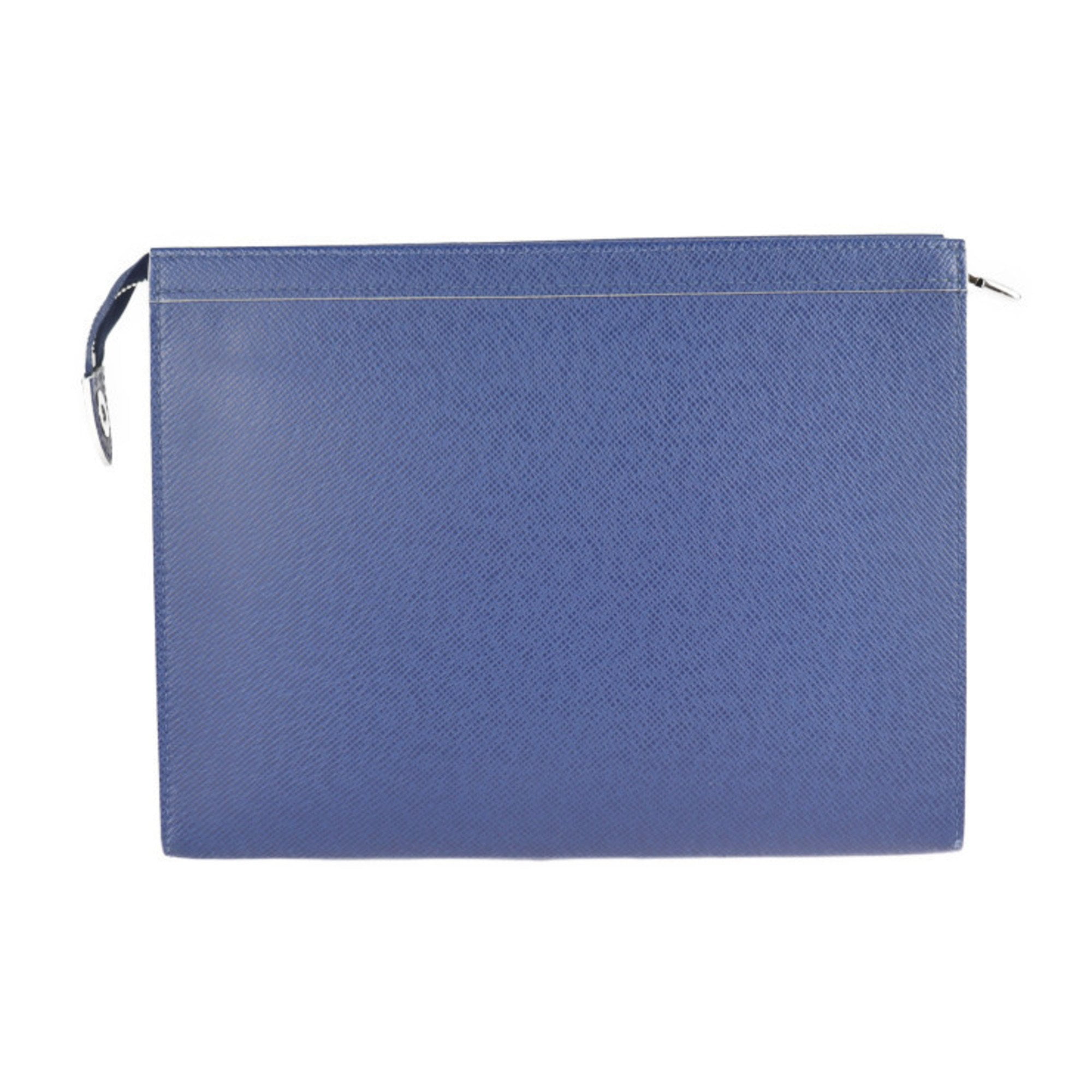 LOUIS VUITTON City Pouch Blue Denim Red Leather Checkered Monogram Clutch  Bag | eBay