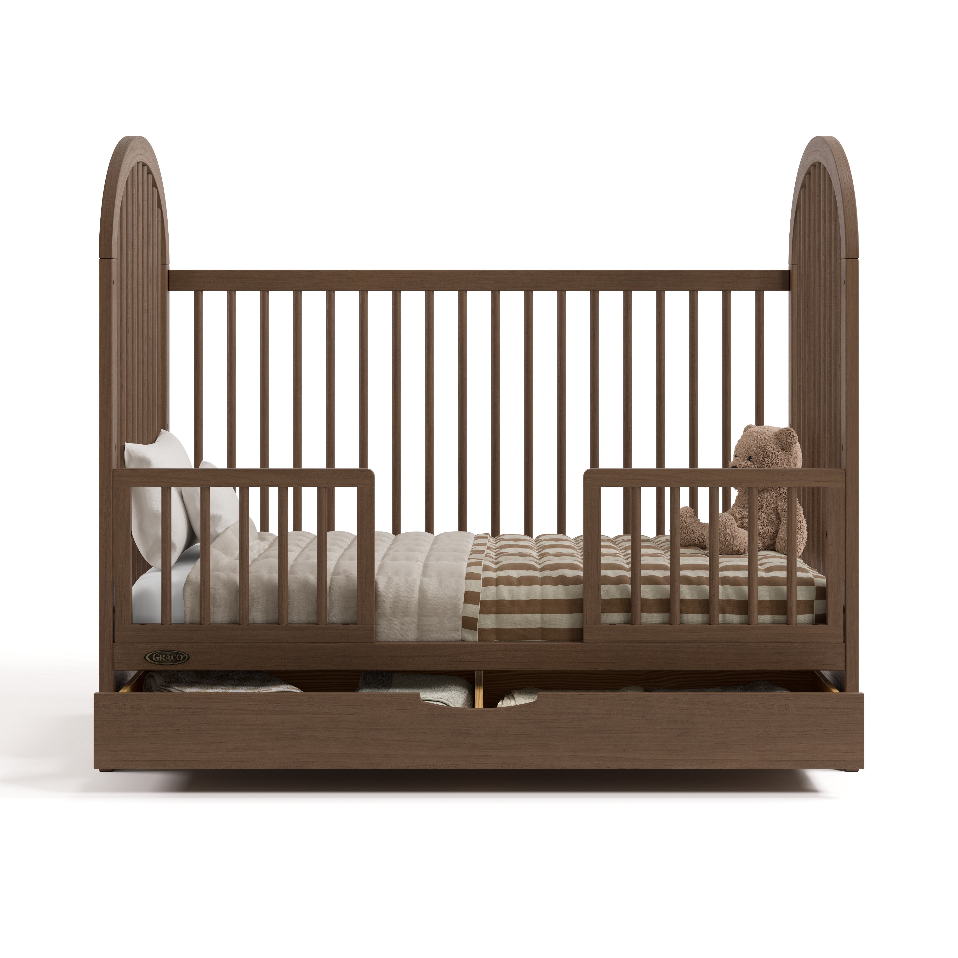 Graco Olivia 3-In-1 Convertible Baby Crib with Drawer, Hazelnut