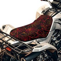 Binienty Halloween Spider Web ATV Seat Cover Waterproof Four Wheeler Seat Cushion Cover All Weather ATV Motor Seats Cover Accessories for Sportsman Rancher Foreman Scrambler