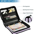 thumbnail image 4 of ALAZA Zipper Binder Light Purple Solid 3 Ring Trapper Keeper File Folder Organizer Bag, 4 of 8