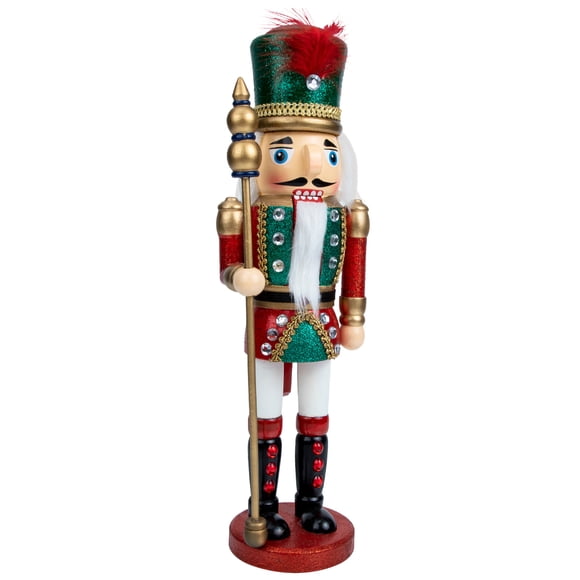 OULII Wooden Nutcracker Figures for Decor Multi Color Craft Creative Home Hotel Tabletop Adornment 7.5 Inch