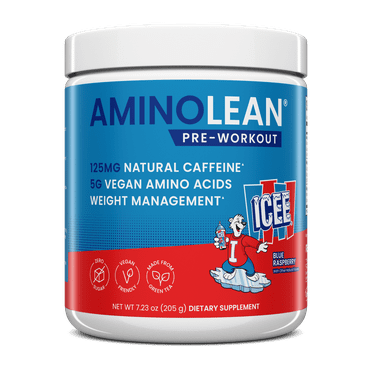 RSP Nutrition AminoLean Pre Workout Powder, Amino Energy & Weight Management with BCAA Amino Acids & Natural Caffeine, Icee Blue Raspberry