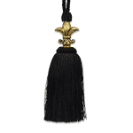 Black Fleur De Lis Vanity - Expo Int'l Fleur de lis Fiber Tassel