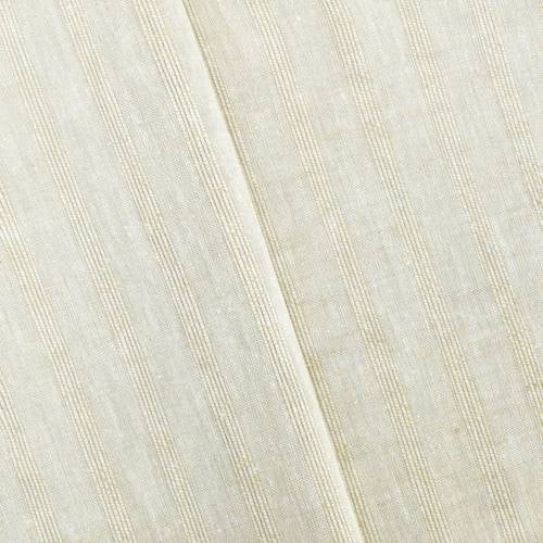 Natural Beige Texture Stripe Linen Blend Fabric By The Yard