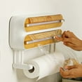 thumbnail image 1 of Space-Saving Magnetic Wall-Mounted SOLX Patented Food Wrap Cutter with Adjustable Length & Double-Sided Sliding Blade for Precise Cuts, Ideal for Home & Professional Kitchens (D2 Bamboo Pattern,, 1 of 5