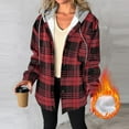 thumbnail image 2 of LIaqionyy Plaid Jacket for Womens Casual Button down Long Sleeve Shacket Fleece Lined Warm Jackets Clothes, 2 of 6