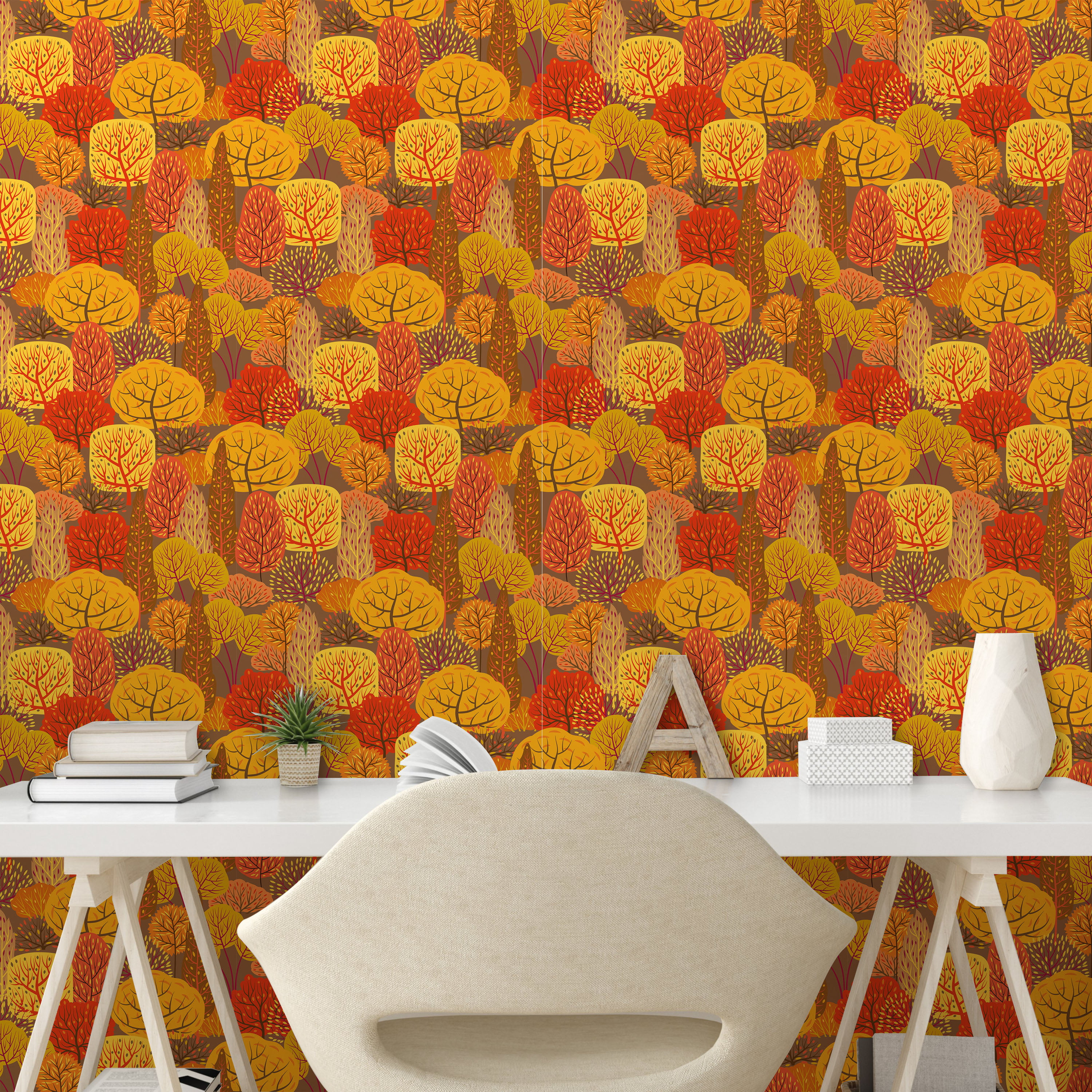 Simply Candice Olson Flourish Peel  Stick Wallpaper  Burnt Orange  US  Wall Decor