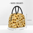 thumbnail image 4 of Vsdgher Insulated Lunch Bag Simple Bento Cooler Bag Lunch Tote Bag , Suitable for picnics, school, work (Brown Leaf Pattern Sunflower Print ), 4 of 5