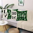 thumbnail image 5 of St Patrick‘s Day Love Home Clover Pillow Cover Green Black Buffalo Plaid Lucky Charm Shamrocks Farmhouse Decorative Throw Pillow Covers 16x16 Inch Set of 4 Cushion Case Spring Holiday, 5 of 6