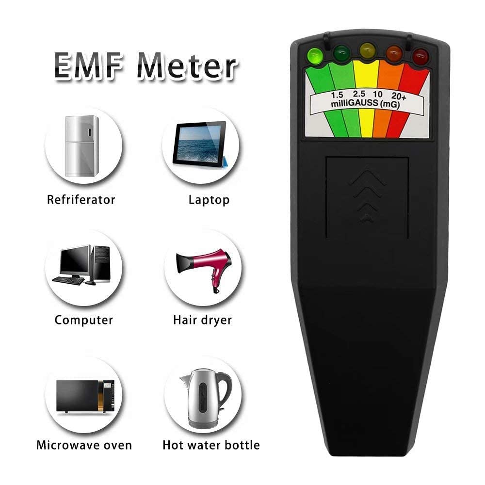 Kqiang 5 LED EMF Meter Magnetic Field Detector Ghost Hunting Paranormal Equipment Tester Portable Counter