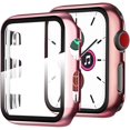 thumbnail image 1 of 2 Piezas Compatibles con Caja Apple Watch Series 1/2/3 44mm, [Cobertura Completa] Protector de Pantalla de Vidrio Templado Antirrayas + Funda Protectora de Parachoques de PC para iWatch Series 1/2/3 44mm Rojo Verde, 1 of 5