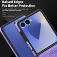 thumbnail image 6 of ELEHOLD Case for Samsung Galaxy Z Flip 7, Shockproof Magnetic Leather Phone Case with Stand, Compatibility with Mag Safe Accessories,Purple, 6 of 6