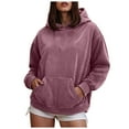 thumbnail image 5 of Kaprioy Womens Oversized Acid Wash Hoodie Unisex Heavyweight Cotton Hoodies Fleece Vintage Washed Sweatshirt Fall Fashion Clothes Pink, XL, 5 of 6