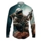 thumbnail image 4 of Camisetas con estampado 3D de astronauta espacial para hombre, camisetas casuales de manga larga con botones, ropa de calle, blusa de gran tamaño para hombre, 4 of 5