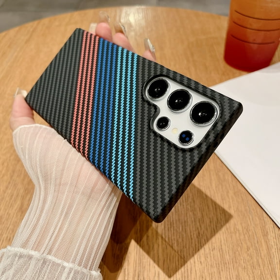 for Samsung Galaxy S22 Ultra Magnetic Case, Carbon Fiber Texture Phone Case, Compatible with Mag-Safe, Raised Camera Protection, Slim Back Protective Cover for Samsung Galaxy S22 Ultra, Color-D
