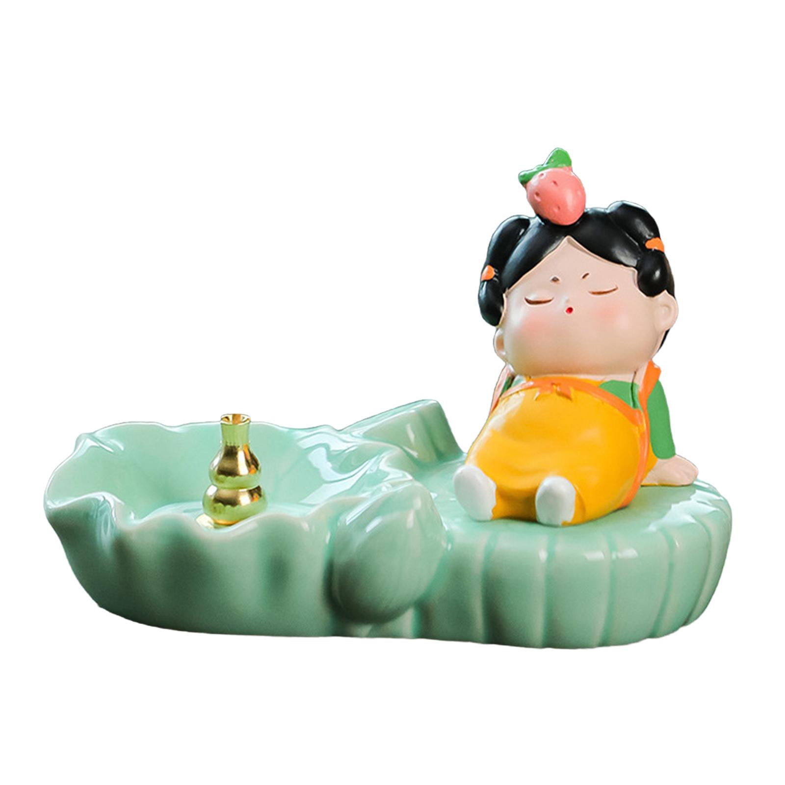 WLPZXP Coil Incense Burner Chinese Tang Girl Statue Incense Stick Holder for Farmhouse With Strawberry
