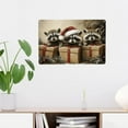 thumbnail image 4 of Christmas Raccoon Metal Tin Sign，Three Baby Raccoons With Santa Hat & Gift Boxes,Tinplate Is Easily Hung On Interior And Exterior Walls, Ideal For Xmas Decor & Pet Lovers 8x12 Inch, 4 of 5