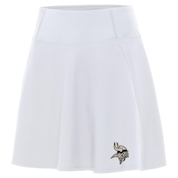 Women's Antigua White Minnesota Vikings  Brushed Carbon Chip Skort