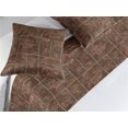 thumbnail image 2 of Stone Print Bed Runner Set, Rocky Brick Wall Like Pattern of Earthy Modern Look Realistic Design, Decorative Bedding Scarf & 2 Pillow Shams for Hotels Homes, Queen, Ecru Brown and Cocoa, by Ambesonne, 2 of 3