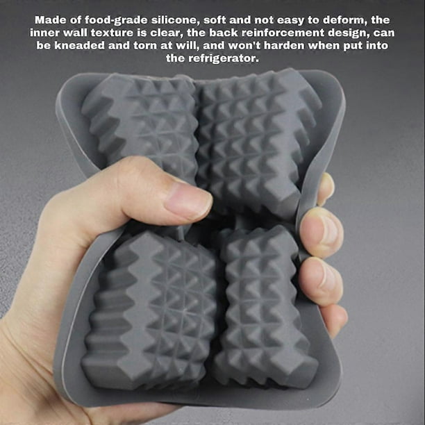 3D Rectangular Ice Cube Tray Large Silicone Fun-Shaped Ice Mold for Whiskey, Cocktails Reusable Household Ice Cube Molds