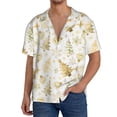 thumbnail image 1 of Fotbe Gold Christmas Tree Camisa Estampada de Manga Corta para Hombre, Casual de Verano, Estilo Playero, Sin Arrugas-Small, 1 of 5